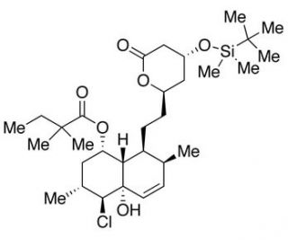 4-tert-Butyldimethylsilyl-5&prime;-chloro-4a&prime;-hydroxy Simvastatin (CAS 123852-10-8) - chemical structure image