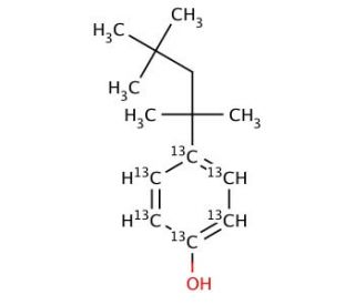 4-tert-Octylphenol-13C6 (CAS 140-66-9 (unlabeled)) - chemical structure image