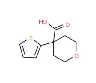 4-(Thien-2-yl)tetrahydro-2H-pyran-4-carboxylic acid (CAS 880166-18-7) - chemical structure image