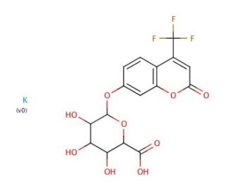 4-Trifluoromethylumbelliferyl-glucuronic acid, potassium salt (CAS 143547-78-8) - chemical structure image