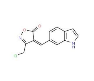 (4E)-3-(Chloromethyl)-4-(1H-indol-6-ylmethylene)-isoxazol-5(4H)-one - chemical structure image