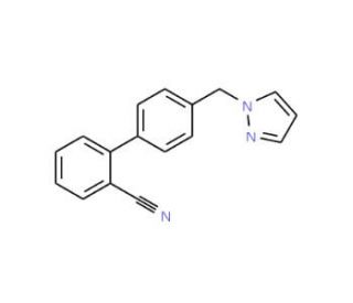4&prime;-(1H-pyrazol-1-ylmethyl)-1,1&prime;-biphenyl-2-carbonitrile - chemical structure image