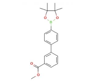4&prime;-(4,4,5,5-Tetramethyl-[1,3,2]dioxaborolan-2-yl)-biphenyl-3-carboxylic acid methyl ester (CAS 1256358-85-6) - chemical struc