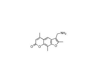 4&prime;-Aminomethyl-4,5&prime;,8-trimethylpsoralen (CAS 64358-50-5) - chemical structure image