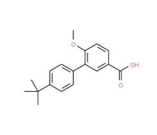 4&prime;-tert-butyl-6-methoxy-1,1&prime;-biphenyl-3-carboxylic acid - chemical structure image