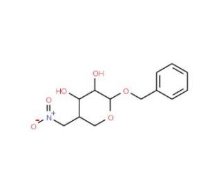(4R)-Benzyl-4-deoxy-4-C-nitromethyl-&beta;-D-arabinopyranoside (CAS 383173-71-5) - chemical structure image