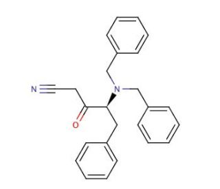 4S-4-Dibenzylamino-3-oxo-5-phenyl-pentanonitrile (CAS 156732-12-6) - chemical structure image