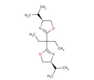 (4S,4&prime;S)-(&minus;)-2,2&prime;-(3-Pentylidene)bis(4-isopropyloxazoline) (CAS 160191-65-1) - chemical structure image