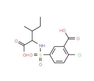 5-{[(1-carboxy-2-methylbutyl)amino]sulfonyl}-2-chlorobenzoic acid - chemical structure image