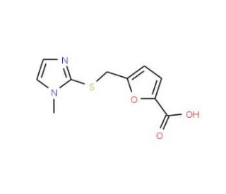 5-{[(1-methyl-1H-imidazol-2-yl)thio]methyl}-2-furoic acid (CAS 923675-20-1) - chemical structure image