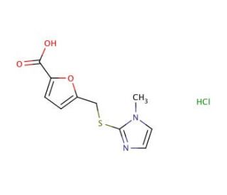 5-{[(1-methyl-1H-imidazol-2-yl)thio]methyl}-2-furoic acid hydrochloride - chemical structure image