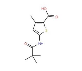 5-[(2,2-dimethylpropanoyl)amino]-3-methylthiophene-2-carboxylic acid - chemical structure image