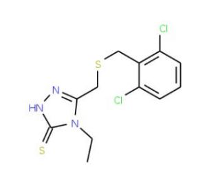 5-{[(2,6-Dichlorobenzyl)sulfanyl]methyl}-4-ethyl-4H-1,2,4-triazole-3-thiol - chemical structure image