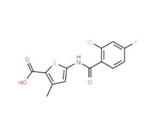 5-[(2-chloro-4-fluorobenzoyl)amino]-3-methylthiophene-2-carboxylic acid - chemical structure image
