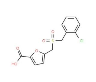 5-{[(2-Chlorobenzyl)sulfonyl]methyl}-2-furoic acid - chemical structure image