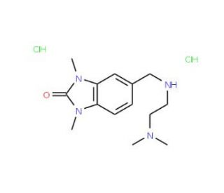 5-[(2-Dimethylamino-ethylamino)-methyl]-1,3-dimethyl-1,3-dihydro-benzoimidazol-2-one dihydrochloride - chemical structure ima