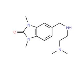 5-[(2-Dimethylamino-ethylamino)-methyl]-1,3-dimethyl-1,3-dihydro-benzoimidazol-2-one - chemical structure image