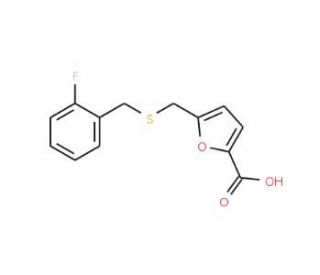 5-{[(2-Fluorobenzyl)thio]methyl}-2-furoic acid - chemical structure image