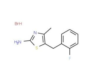5-[(2-fluorophenyl)methyl]-4-methyl-1,3-thiazol-2-amine hydrobromide - chemical structure image