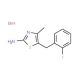5-[(2-fluorophenyl)methyl]-4-methyl-1,3-thiazol-2-amine hydrobromide - chemical structure image