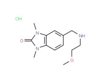 5-[(2-Methoxy-ethylamino)-methyl]-1,3-dimethyl-1,3-dihydro-benzoimidazol-2-one hydrochloride - chemical structure image