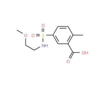 5-{[(2-methoxyethyl)amino]sulfonyl}-2-methylbenzoic acid - chemical structure image