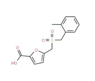 5-{[(2-Methylbenzyl)sulfonyl]methyl}-2-furoic acid - chemical structure image