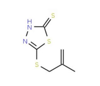 5-[(2-methylprop-2-enyl)thio]-1,3,4-thiadiazole-2-thiol - chemical structure image