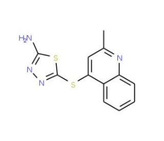 5-[(2-Methylquinol-4-yl)thio]-1,3,4-thiadiazol-2-amine (CAS 219719-19-4) - chemical structure image