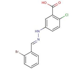 5-[(2E)-2-[(2-bromophenyl)methylidene]hydrazin-1-yl]-2-chlorobenzoic acid - chemical structure image