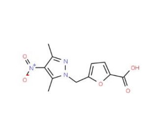 5-[(3,5-Dimethyl-4-nitro-1H-pyrazol-1-yl)methyl]-2-furoic acid - chemical structure image