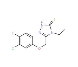 5-[(3-Chloro-4-fluorophenoxy)methyl]-4-ethyl-4H-1,2,4-triazole-3-thiol - chemical structure image