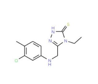 5-[(3-Chloro-4-methyl-phenylamino)-methyl]-4-ethyl-4H-[1,2,4]triazole-3-thiol - chemical structure image