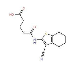 5-[(3-Cyano-4,5,6,7-tetrahydro-1-benzothien-2-yl)amino]-5-oxopentanoic acid - chemical structure image