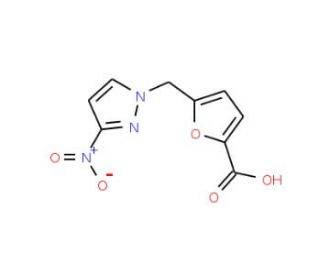 5-[(3-Nitro-1H-pyrazol-1-yl)methyl]-2-furoic acid - chemical structure image