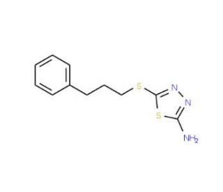 5-[(3-Phenylpropyl)thio]-1,3,4-thiadiazol-2-amine - chemical structure image