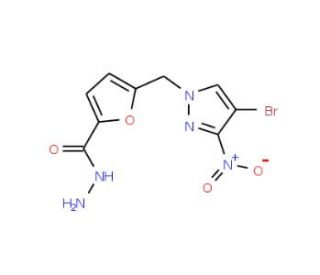 5-[(4-Bromo-3-nitro-1H-pyrazol-1-yl)methyl]-2-furohydrazide - chemical structure image