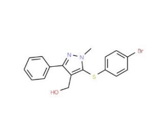 {5-[(4-Bromophenyl)sulfanyl]-1-methyl-3-phenyl-1H-pyrazol-4-yl}methanol (CAS 318247-56-2) - chemical structure image