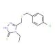5-{[(4-Chlorobenzyl)sulfanyl]methyl}-4-ethyl-4H-1,2,4-triazol-3-yl hydrosulfide - chemical structure image