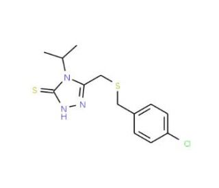 5-{[(4-Chlorobenzyl)sulfanyl]methyl}-4-isopropyl-4H-1,2,4-triazol-3-yl hydrosulfide - chemical structure image