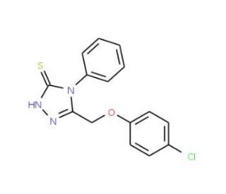 5-[(4-chlorophenoxy)methyl]-4-phenyl-4H-1,2,4-triazole-3-thiol (CAS 68212-26-0) - chemical structure image