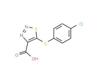 5-[(4-Chlorophenyl)sulfanyl]-1,2,3-thiadiazole-4-carboxylic acid (CAS 338760-78-4) - chemical structure image