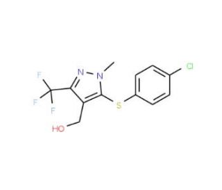 [5-[(4-Chlorophenyl)sulfanyl]-1-methyl-3-(trifluoromethyl)-1H-pyrazol-4-yl]methanol - chemical structure image