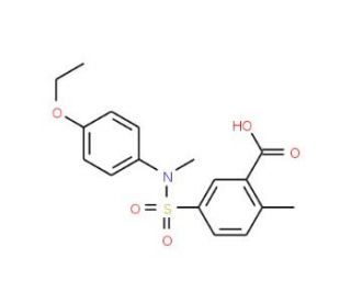 5-[(4-Ethoxy-phenyl)-methyl-sulfamoyl]-2-methyl-benzoic acid - chemical structure image