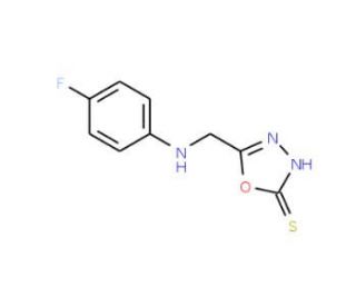 5-[(4-Fluoro-phenylamino)-methyl]-[1,3,4]oxadiazole-2-thiol (CAS 436095-85-1) - chemical structure image