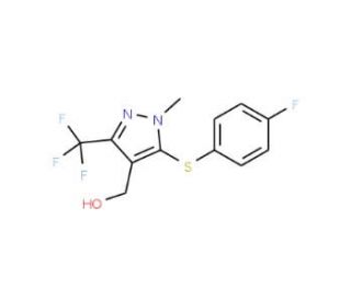 [5-[(4-Fluorophenyl)sulfanyl]-1-methyl-3-(trifluoromethyl)-1H-pyrazol-4-yl]methanol - chemical structure image