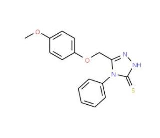 5-[(4-methoxyphenoxy)methyl]-4-phenyl-4H-1,2,4-triazole-3-thiol (CAS 107951-97-3) - chemical structure image