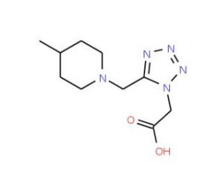 {5-[(4-Methylpiperidin-1-yl)methyl]-1H-tetrazol-1-yl}acetic acid - chemical structure image