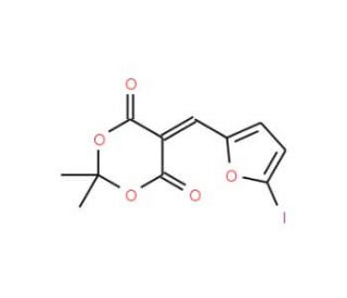 5-[(5-iodo-2-furyl)methylene]-2,2-dimethyl-1,3-dioxane-4,6-dione - chemical structure image