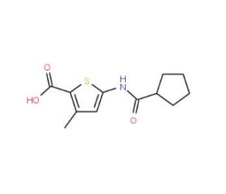 5-[(cyclopentylcarbonyl)amino]-3-methylthiophene-2-carboxylic acid - chemical structure image